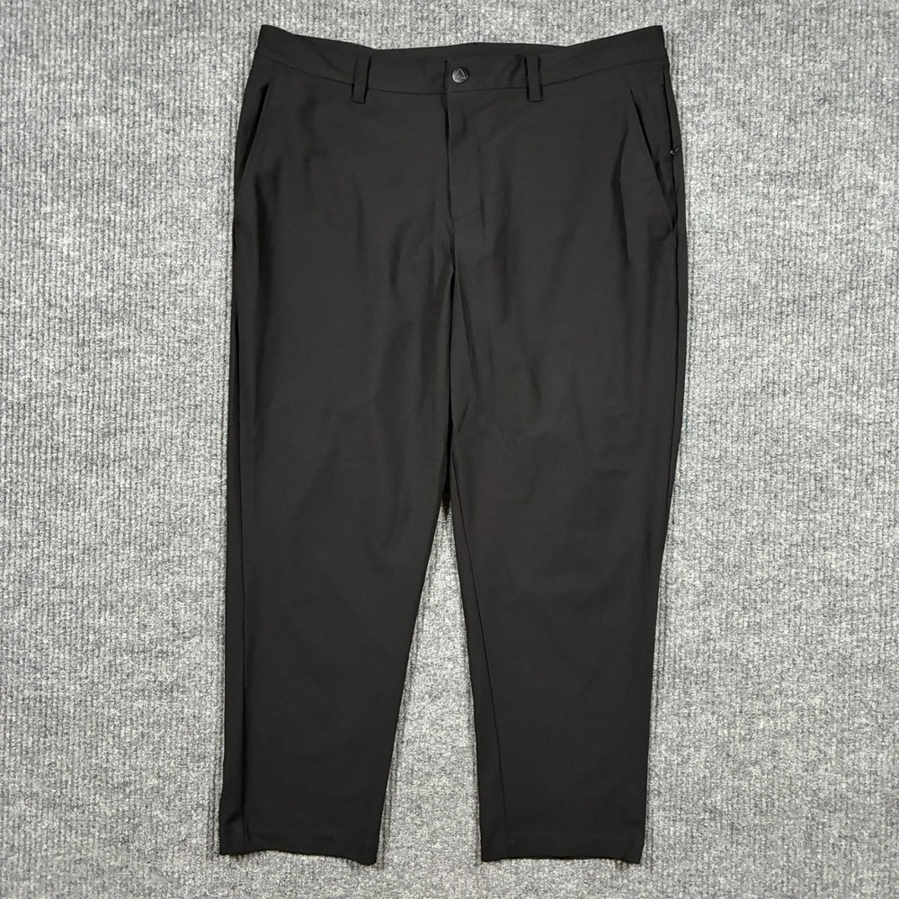 Reebok Mens Pants Size 40x32 Black Flat Front Polyester Outdoor Mid Rise